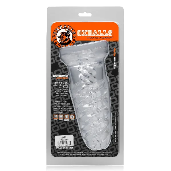 Dildos ScrewD Super Squish Corkscrew Jackoff Toy Clear Oxballs