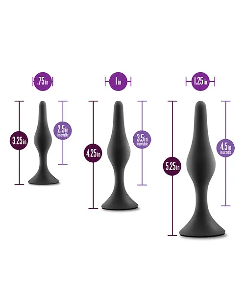 Blush Anal Adventures Platinum Silicone Beginner Plug Kit Black Blush Novelties Anal Blush Anal Adventures Platinum Silicone Beginner Plug Kit Black Blush Novelties Anal