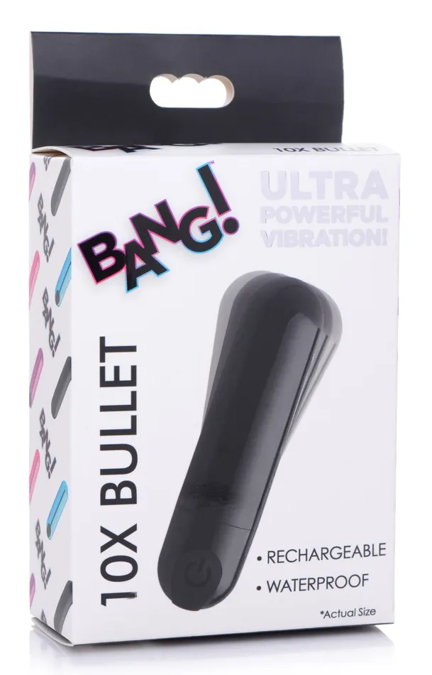 10x Rechargeable Vibrating Metallic Bullet XR Brands Female Sex Toys