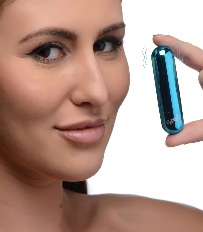 10x Rechargeable Vibrating Metallic Bullet XR Brands Female Sex Toys