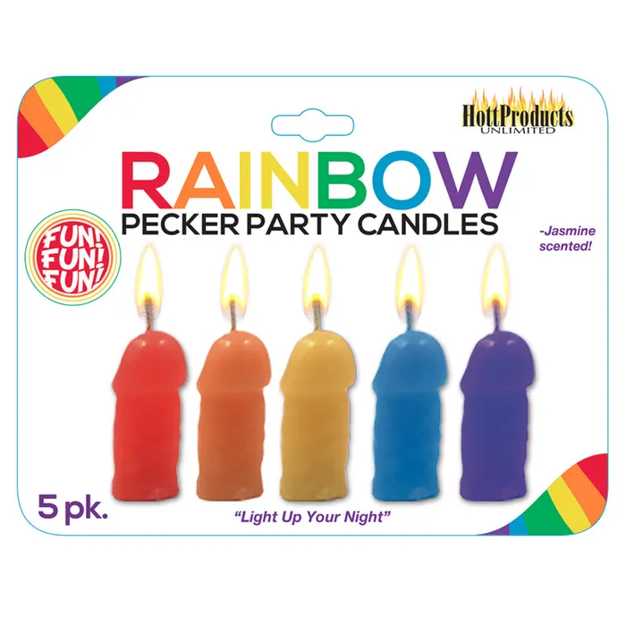 Hott Products Unlimited Vibrators Pecker Party Candles Assorted Colors 5Pk