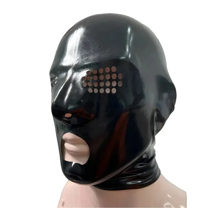 House of Dasein Hoods Latex Gummi Hood Rubber Face Game Mask With Mesh Holes For Men And Women S Lm286 Male Sex Toys