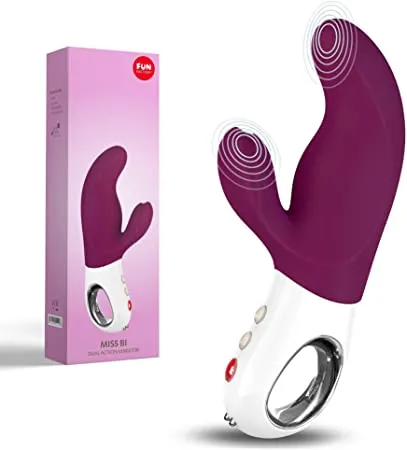 Female Sex Toys Miss Bi GSpot Rabbit Vibrator Dual Motors Curved Shaft Waterproof Fun Factory