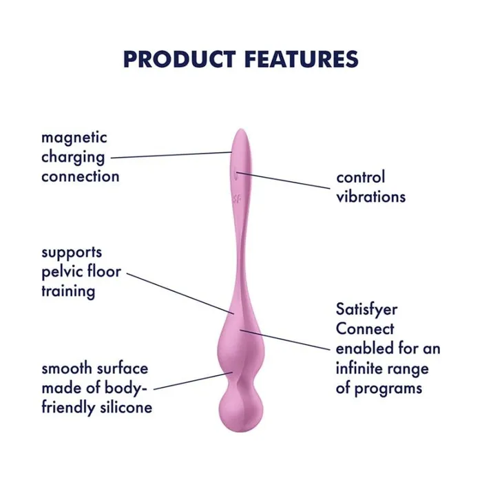 Vibrators Satisfyer Love Birds 1 Kegel Pelvic Floor Trainer w Connect App Pink Pink Satisfyer